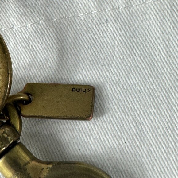 Coach Solid Signature C Bag Charm Keychain Key Fob 1635 Brass Gold - Picture 7 of 9